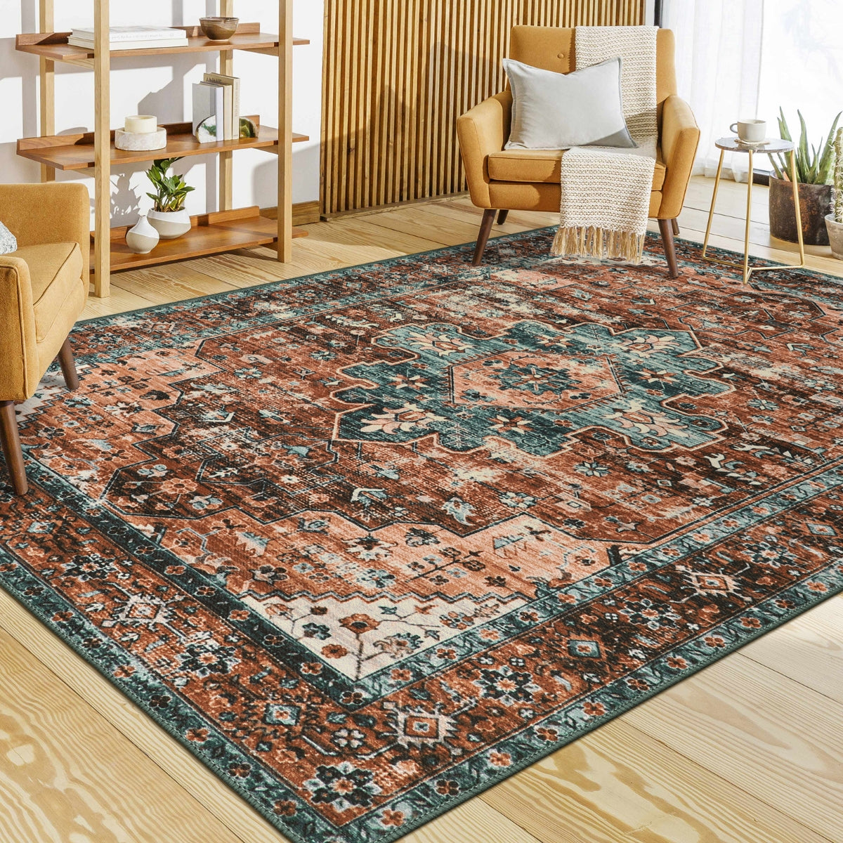 Ultra-Thin Washable Vintage Area Rug