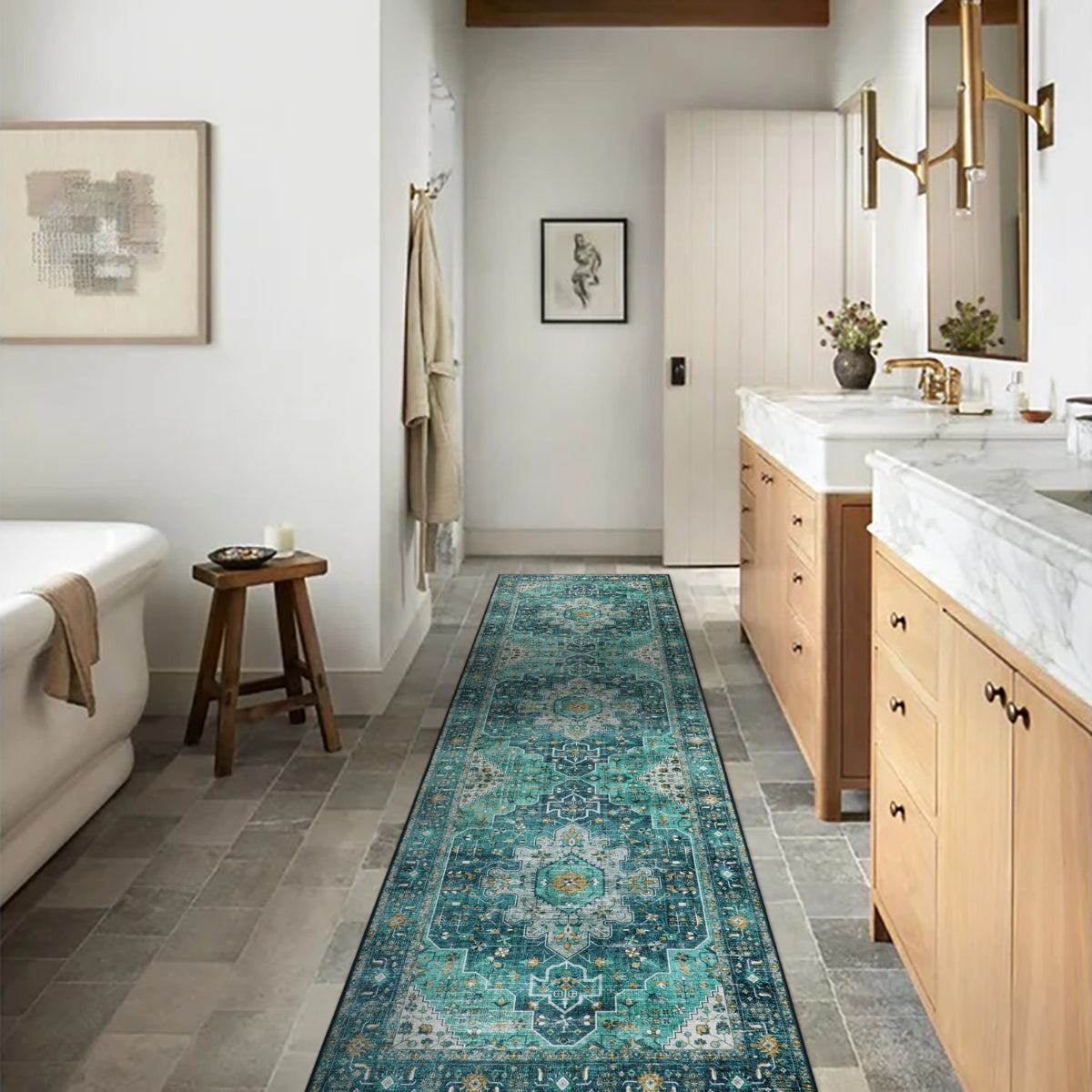 Ultra-Thin Washable Vintage Area Rug
