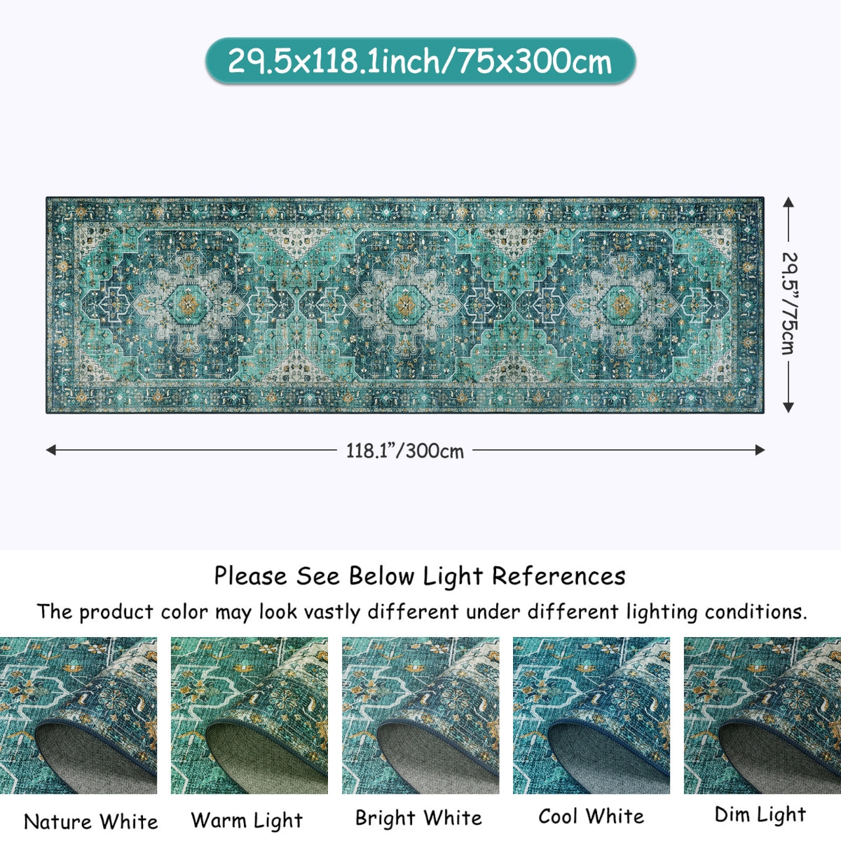 Ultra-Thin Washable Vintage Area Rug
