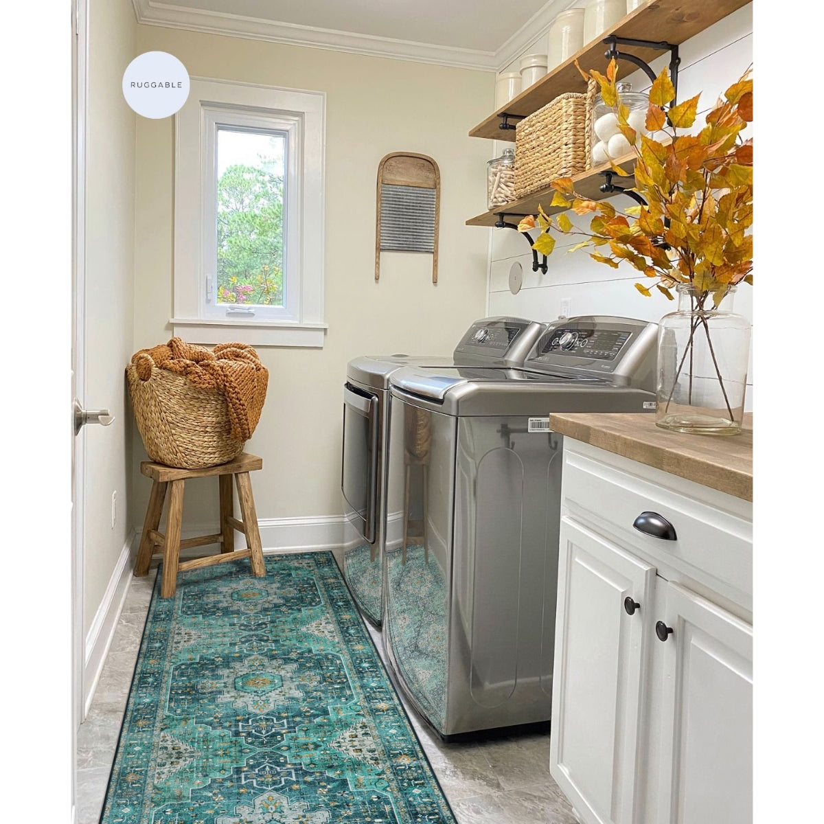Ultra-Thin Washable Vintage Area Rug