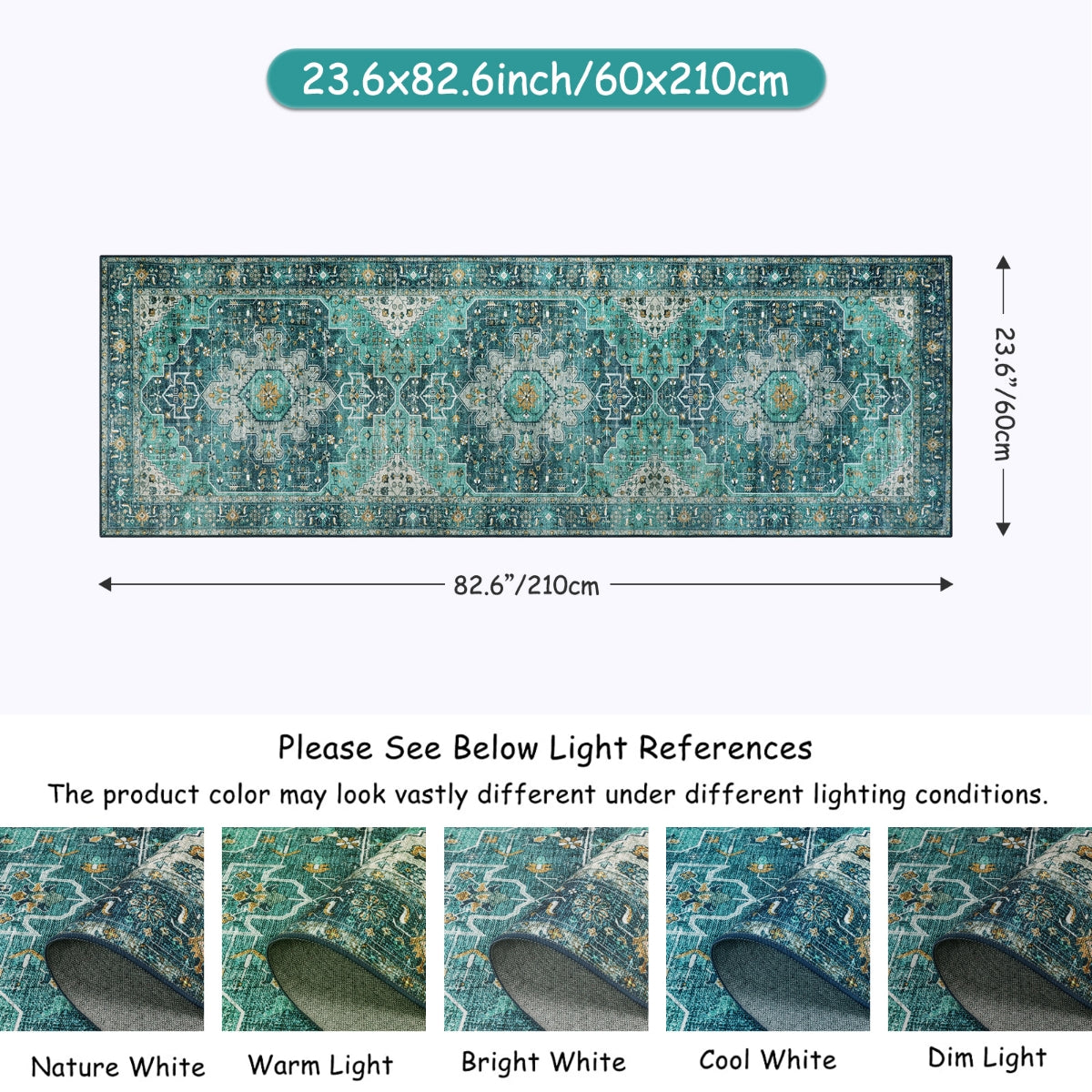 Ultra-Thin Washable Vintage Area Rug