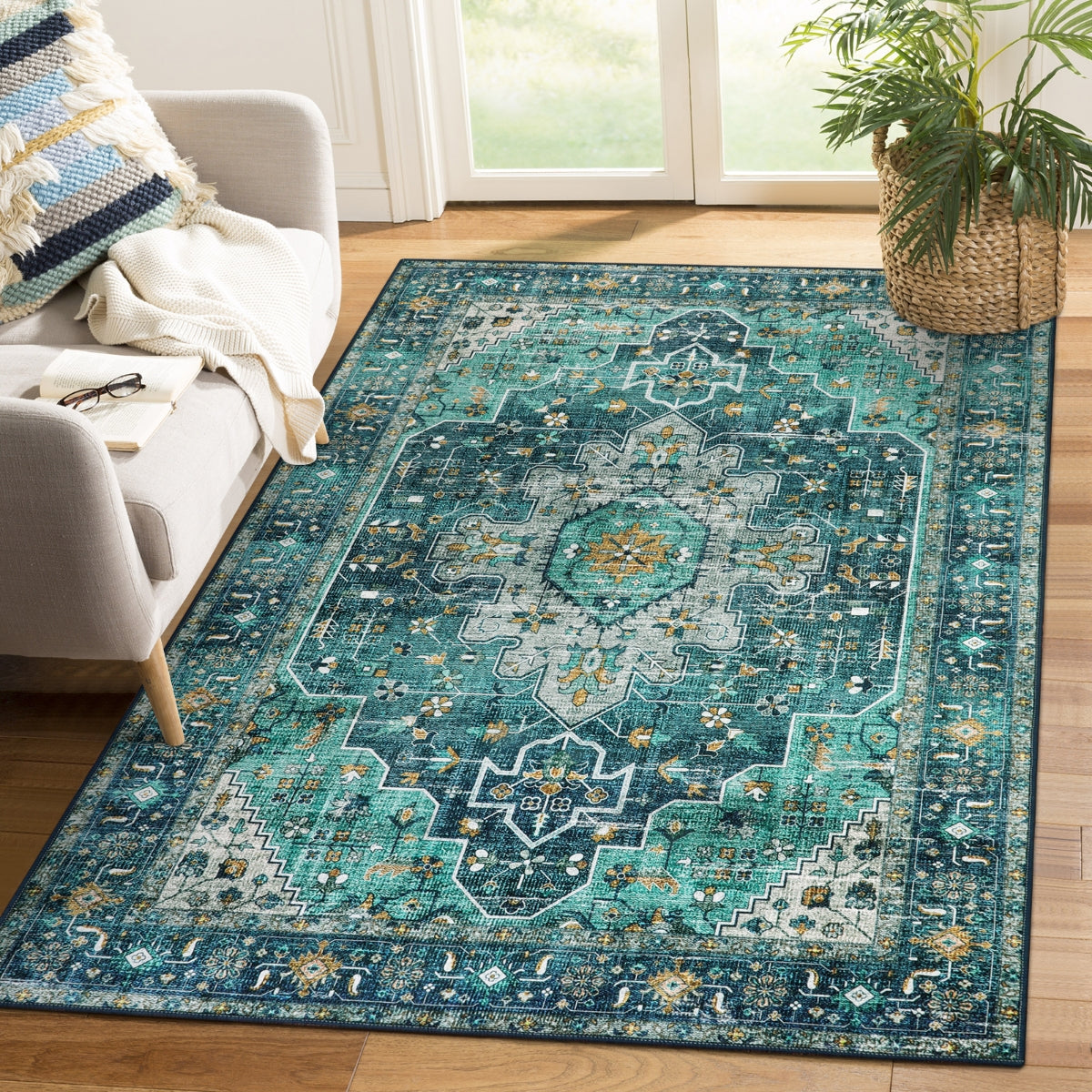 Ultra-Thin Washable Vintage Area Rug