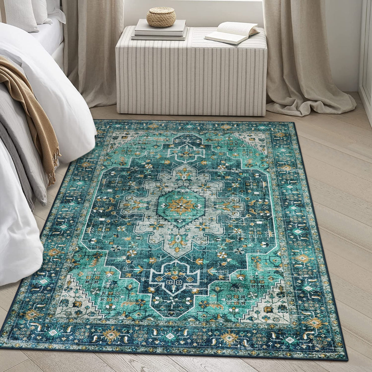 Ultra-Thin Washable Vintage Area Rug