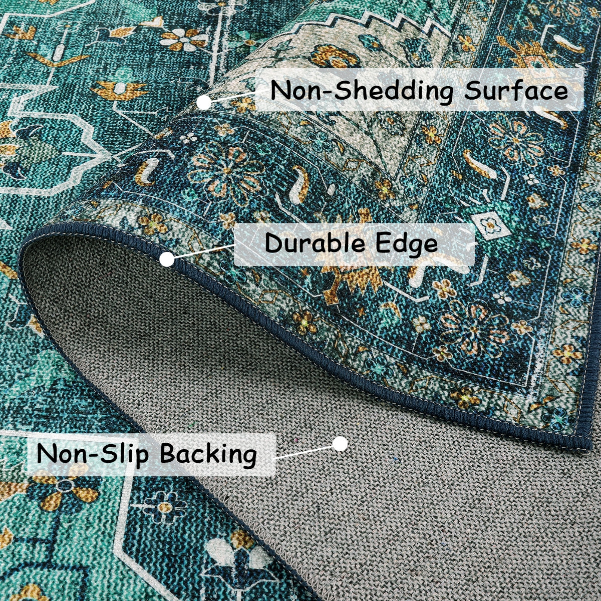 Ultra-Thin Washable Vintage Area Rug