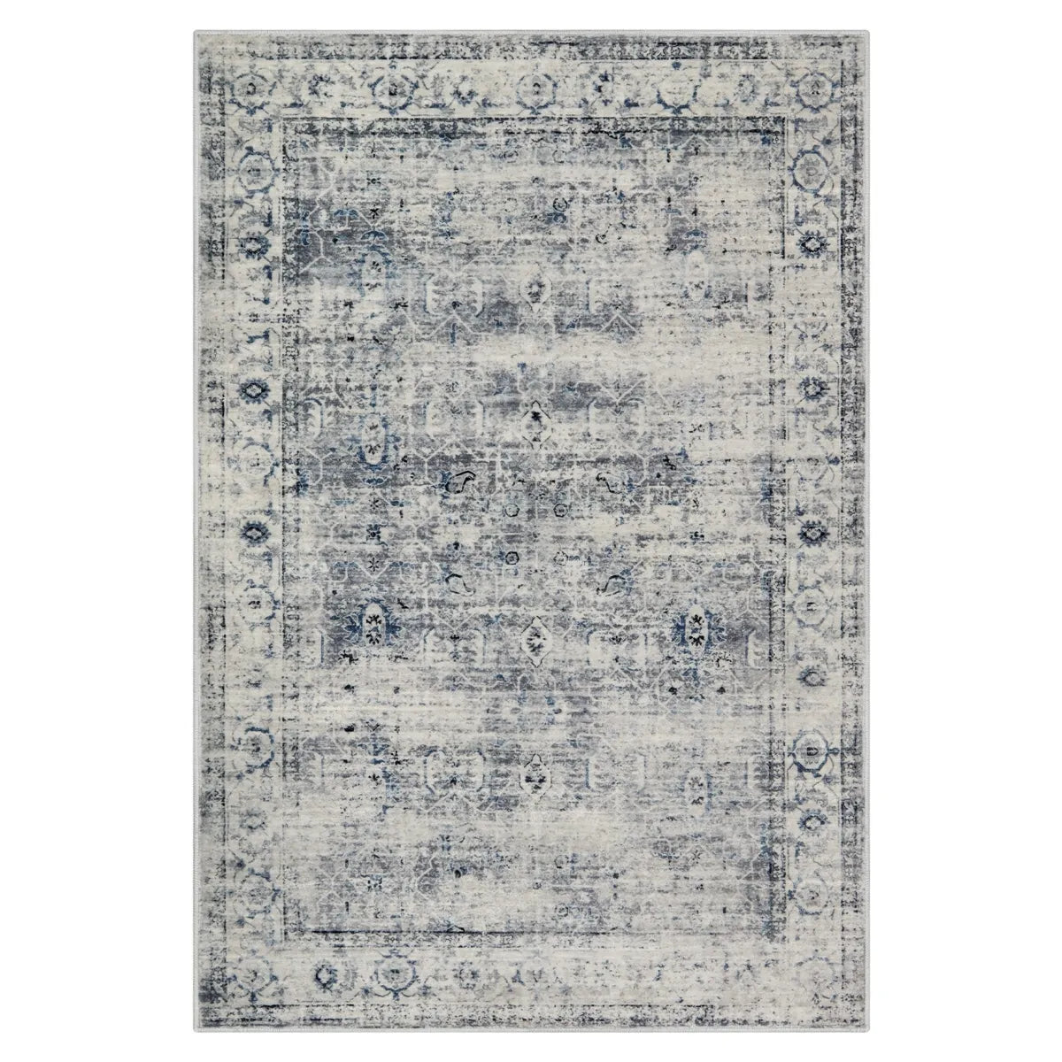 Margot Washable Vintage Distressed Grey/Blue Rug Clearance Rugs Lahome