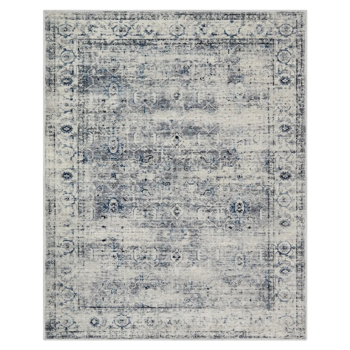 Lahome Washable Vintage Distressed Grey/Blue Clearance Rug for living room