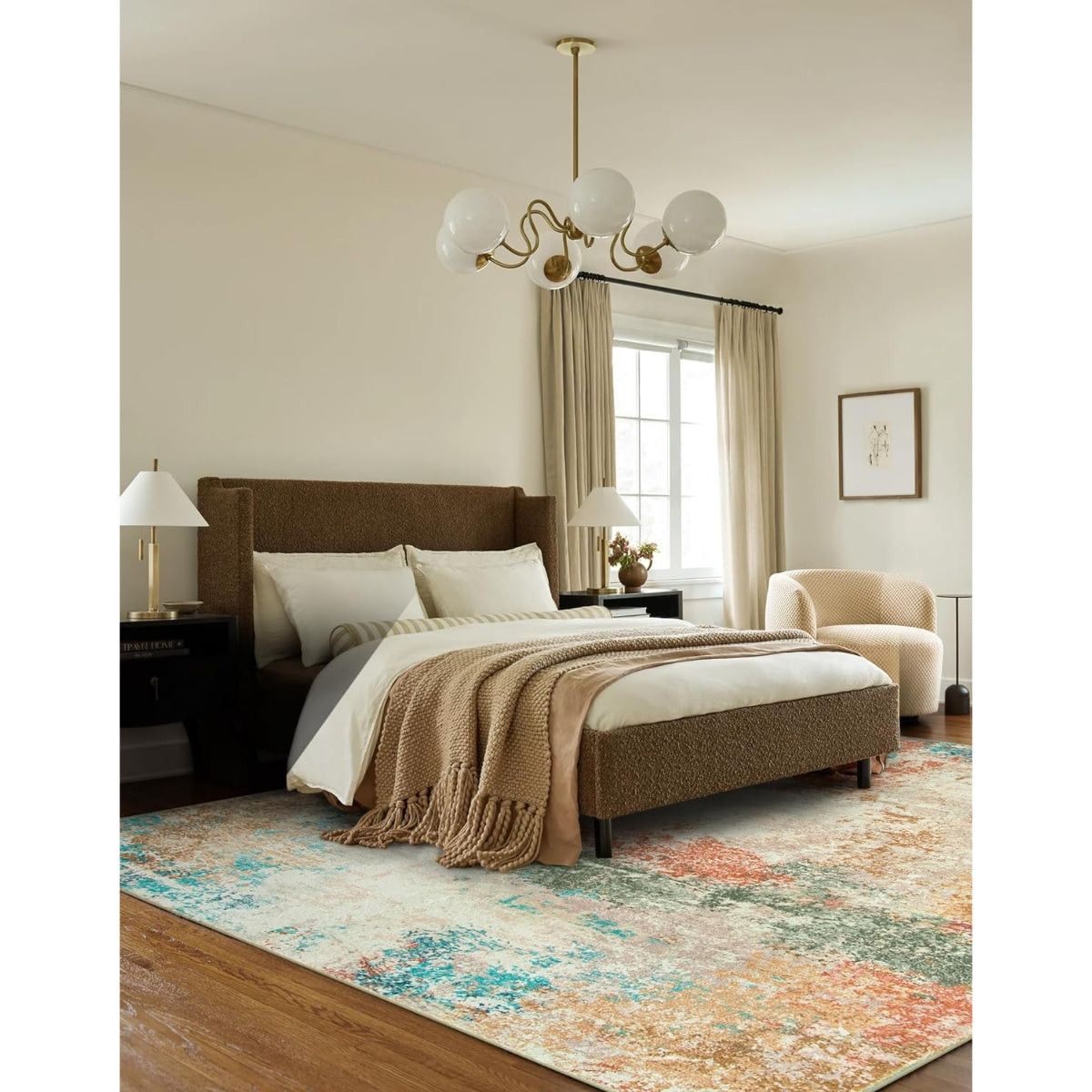 Mireille Washable Contemporary Modern Abstract Colorful Rug Area Rugs Lahome 8' x 10'