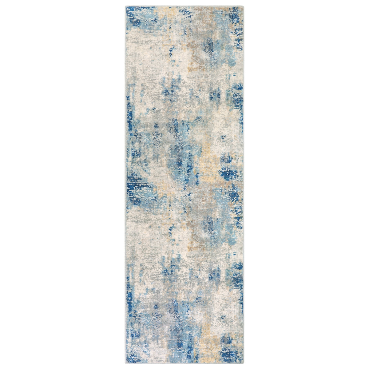 Etoile Washable Modern Abstract Blue/Yellow/Ivory Rug Area Rugs Lahome
