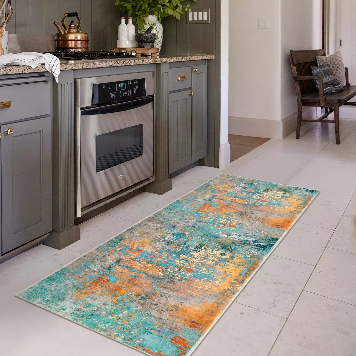 Etoile Washable Modern Abstract Rosy Clouds Area Rug Area Rugs Lahome
