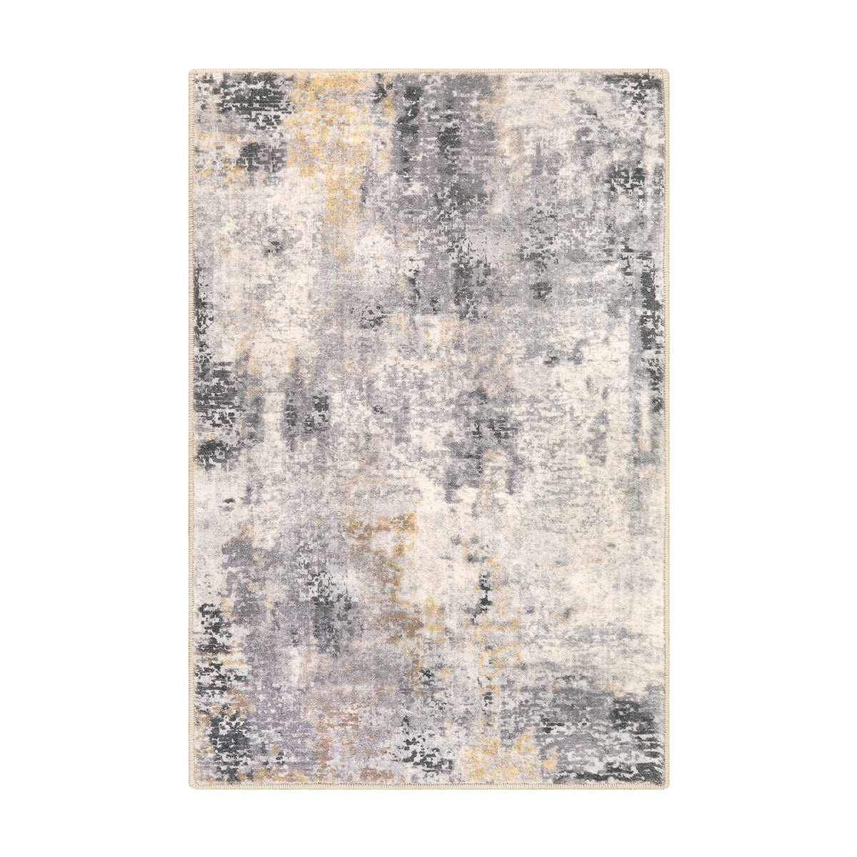 Etoile Washable Modern Abstract Grey/Beige/Yellow Rug Clearance Rugs Lahome