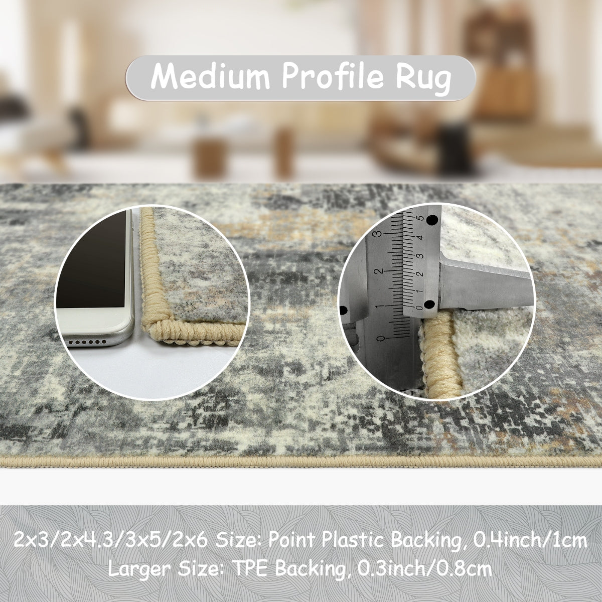 Etoile Washable Modern Abstract Grey/Beige/Yellow Rug Clearance Rugs Lahome