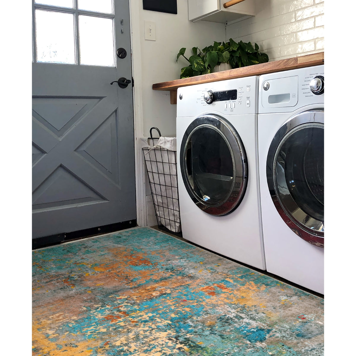 Etoile Washable Modern Abstract Rosy Clouds Area Rug Area Rugs Lahome