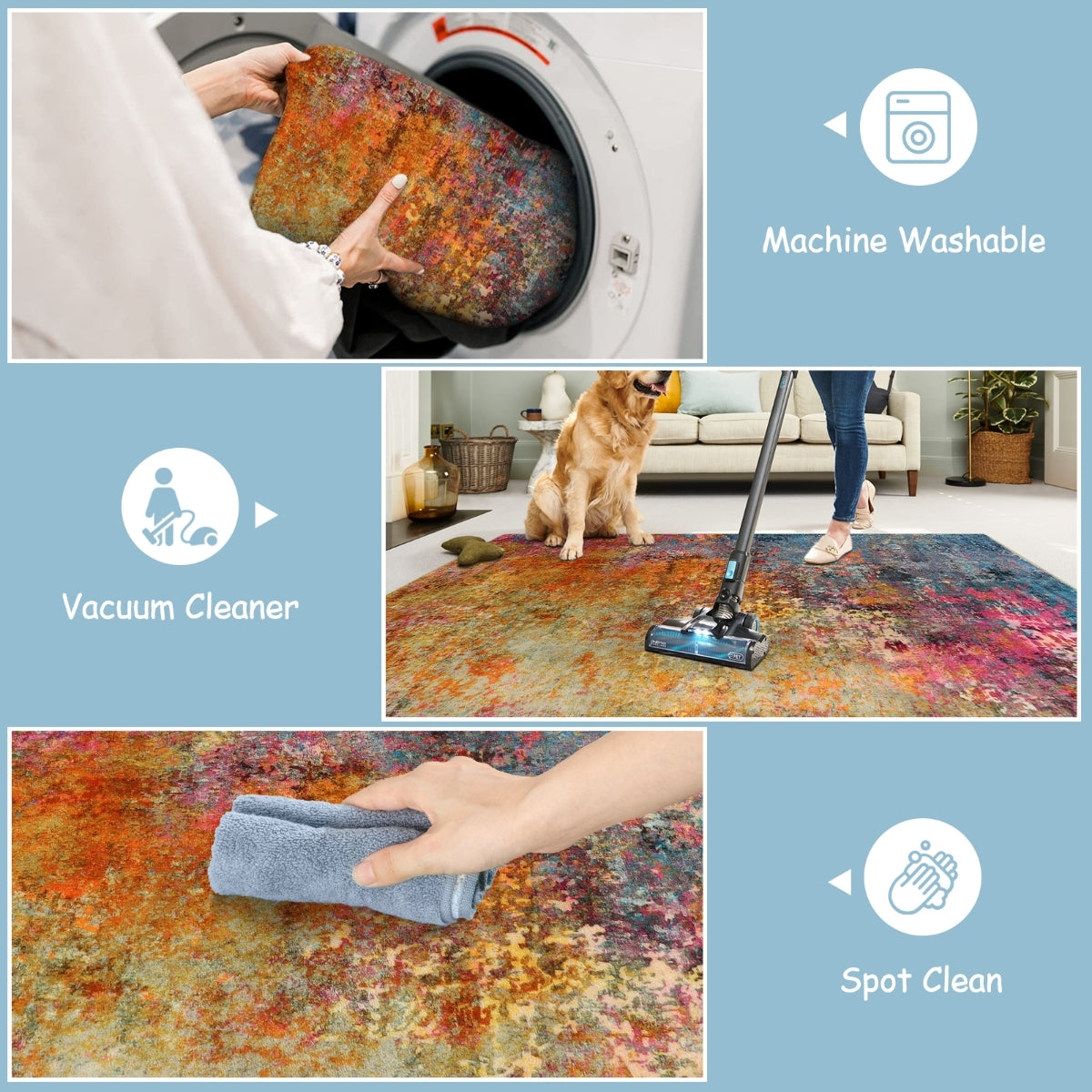 Etoile Washable Modern Abstract Galaxy Rug Area Rugs Lahome