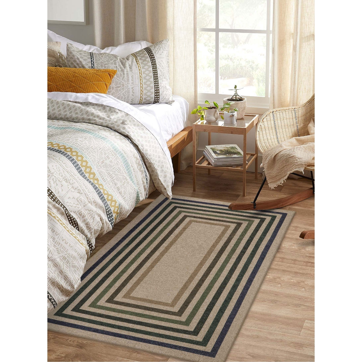 Liana Washable Modern Geometric Neutral Easy-Jute Colorful Indoor/Outdoor Rug Easy Jute Area Rug Lahome