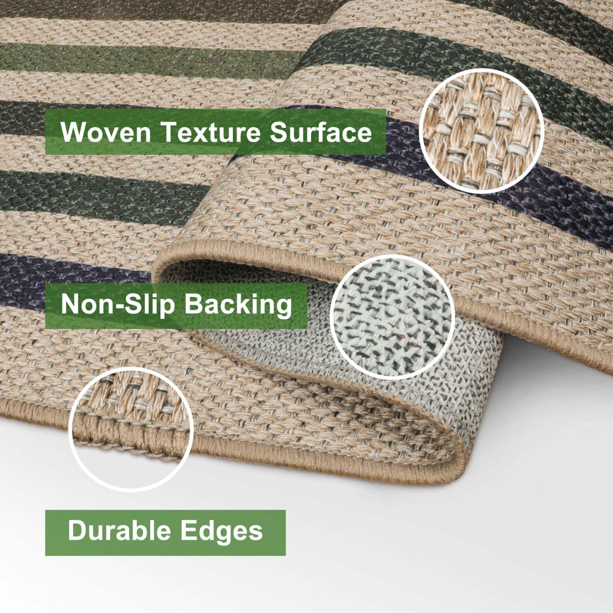 Liana Washable Modern Geometric Neutral Easy-Jute Colorful Indoor/Outdoor Rug Easy Jute Area Rug Lahome