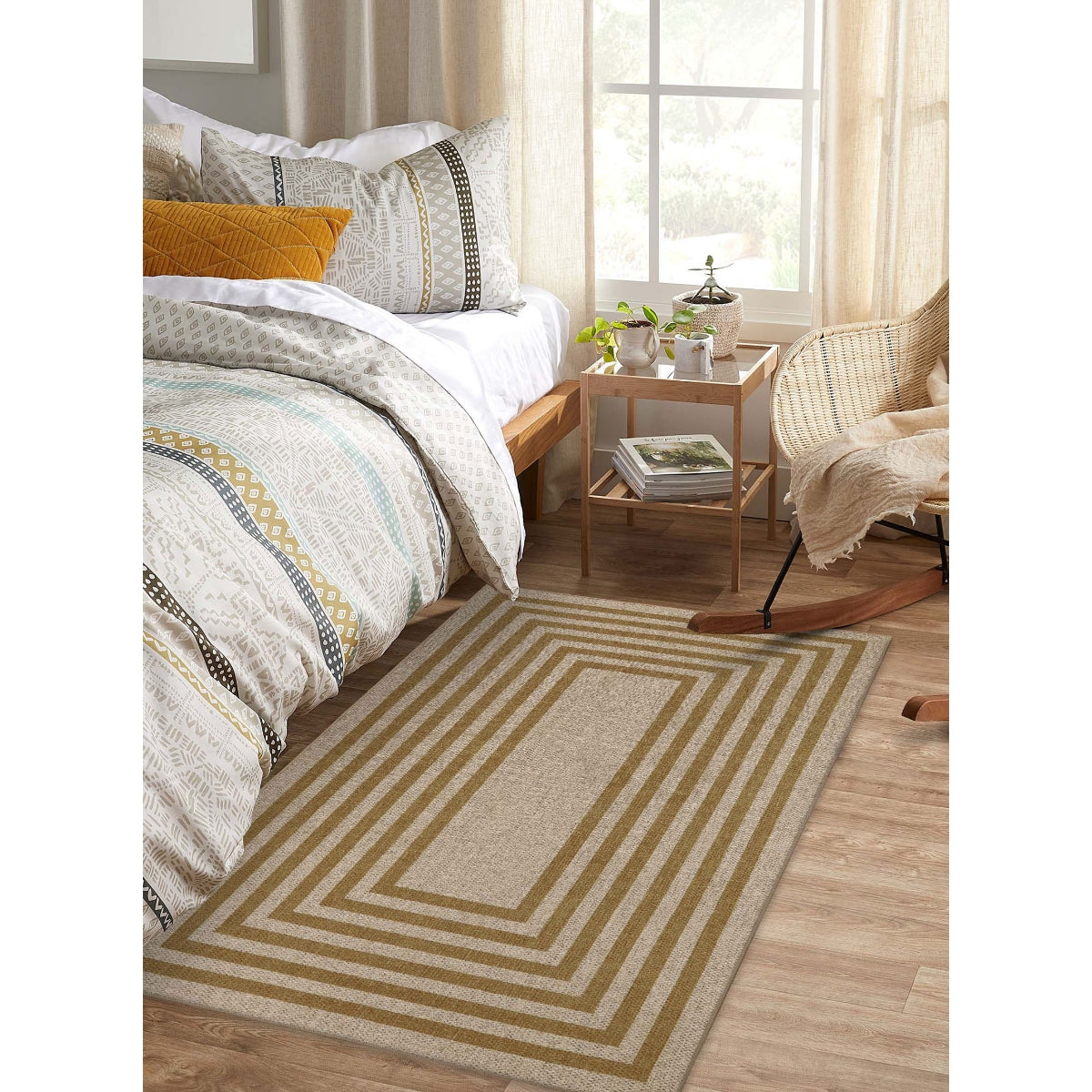 Liana Washable Modern Geometric Neutral Easy-Jute Colorful Indoor/Outdoor Rug Easy Jute Area Rug Lahome