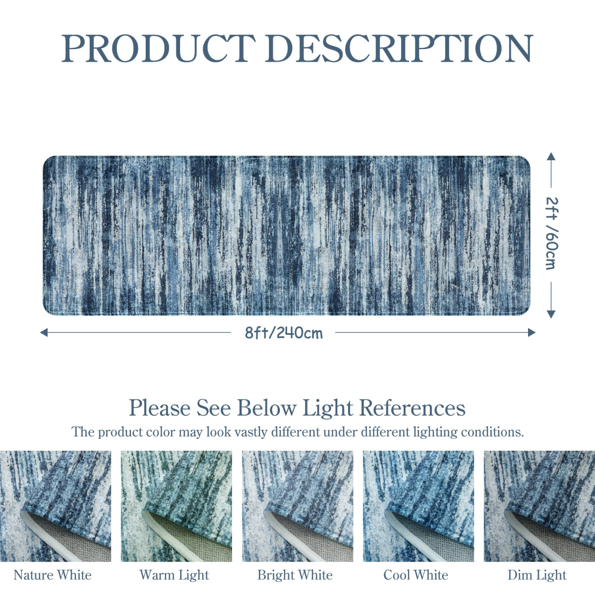 Clearance Nadia Washable Modern Ombre Abstract 2x6 Blue Rug Clearance Rugs Lahome