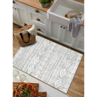 Varena Washable Modern Rustic Farmhouse Moroccan Tribal Grey/White Rug Area Rugs Lahome 2' x 3'