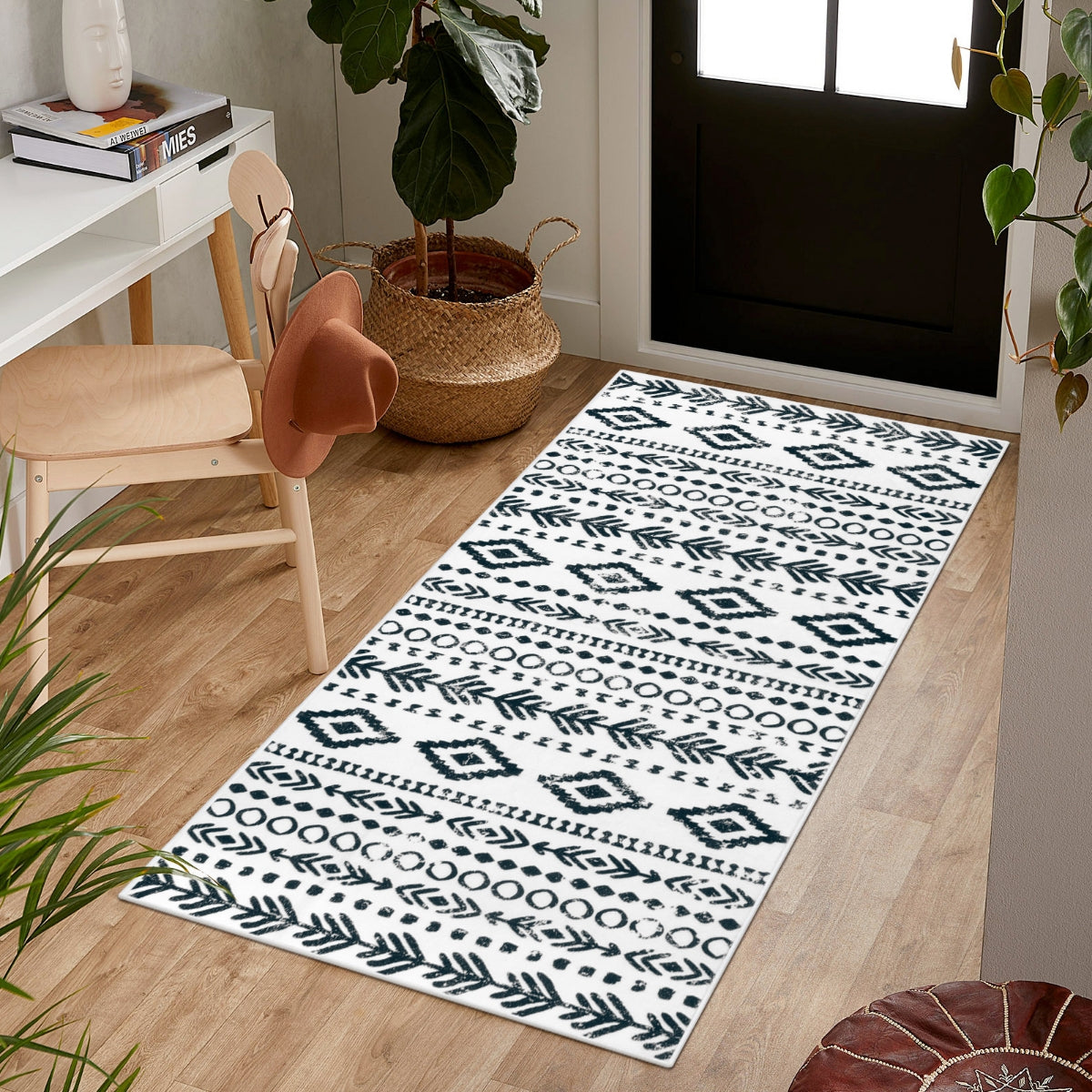 Modern Rustic Farmhouse Moroccan Tribal Style Rug