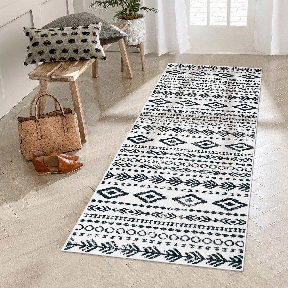 Modern Rustic Farmhouse Moroccan Tribal Style Rug