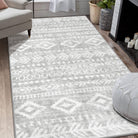 Varena Washable Modern Rustic Farmhouse Moroccan Tribal Grey/White Rug Area Rugs Lahome