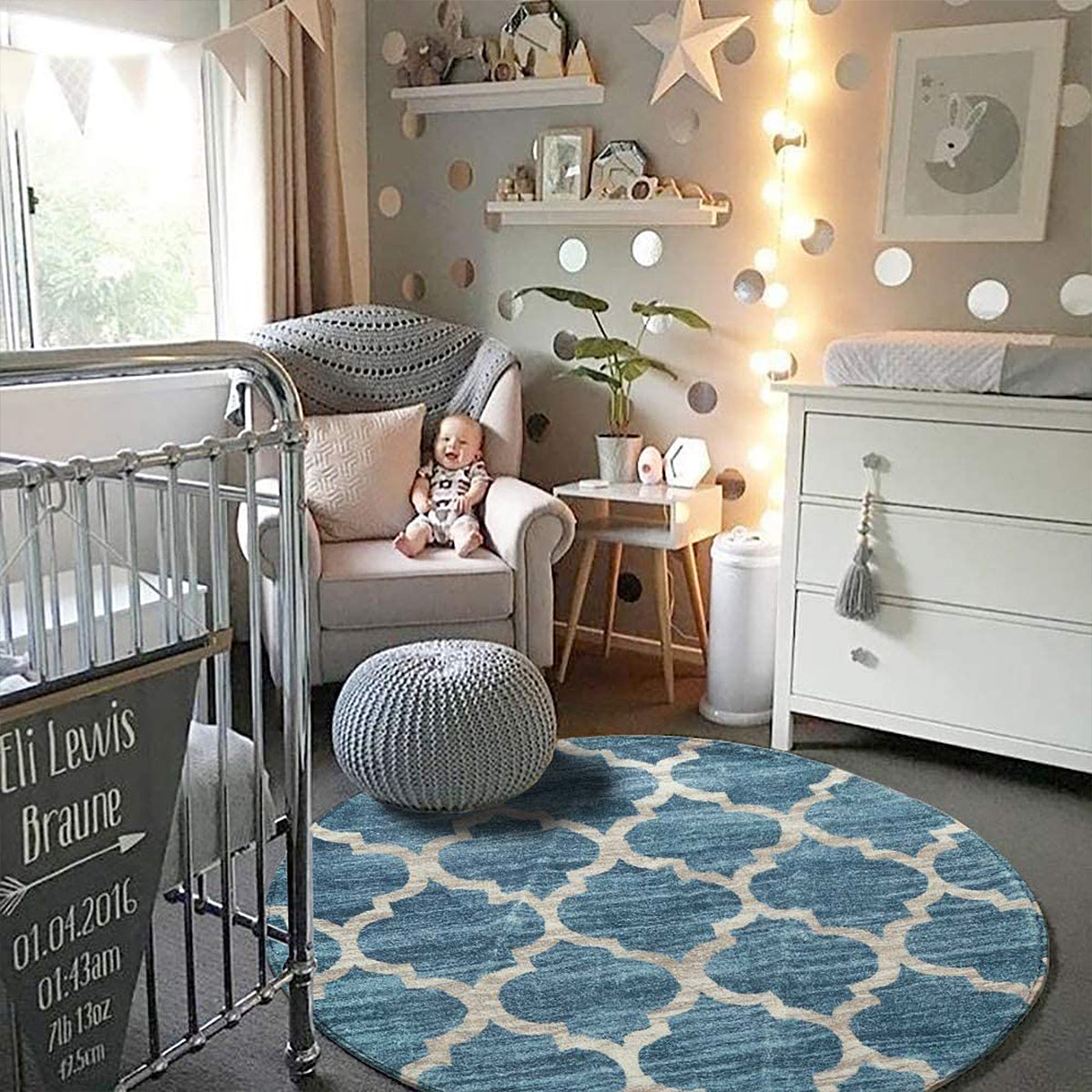 Meline Washable Classic Moroccan Trellis Fathom Blue Rug Clearance Rugs Lahome