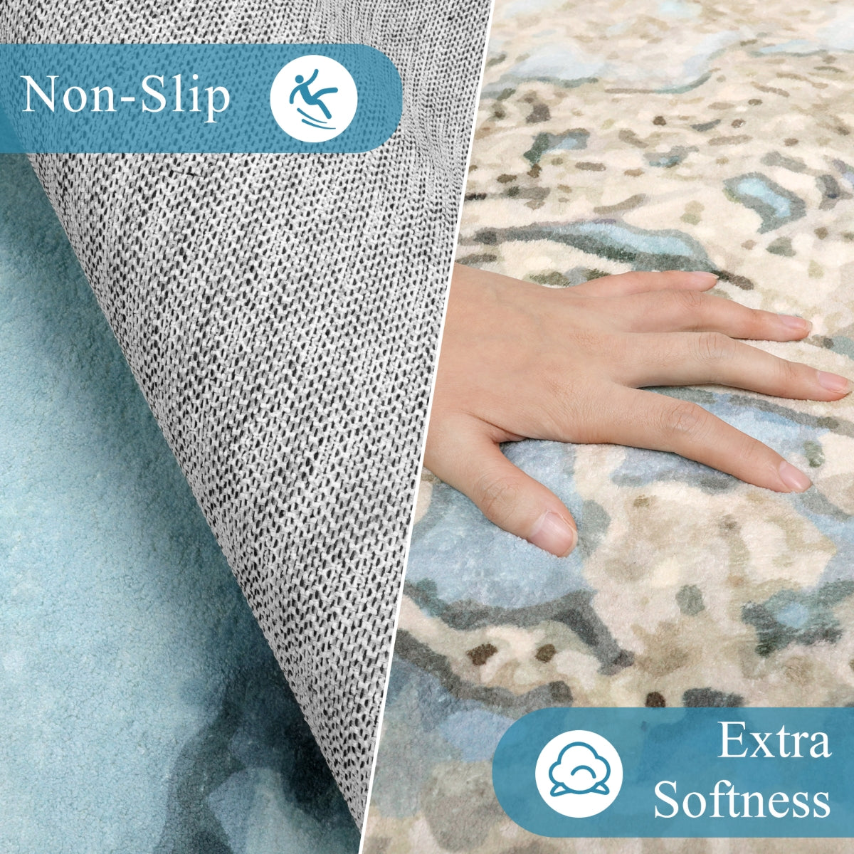 Deniz Marble Ocean Wave Area Rug
