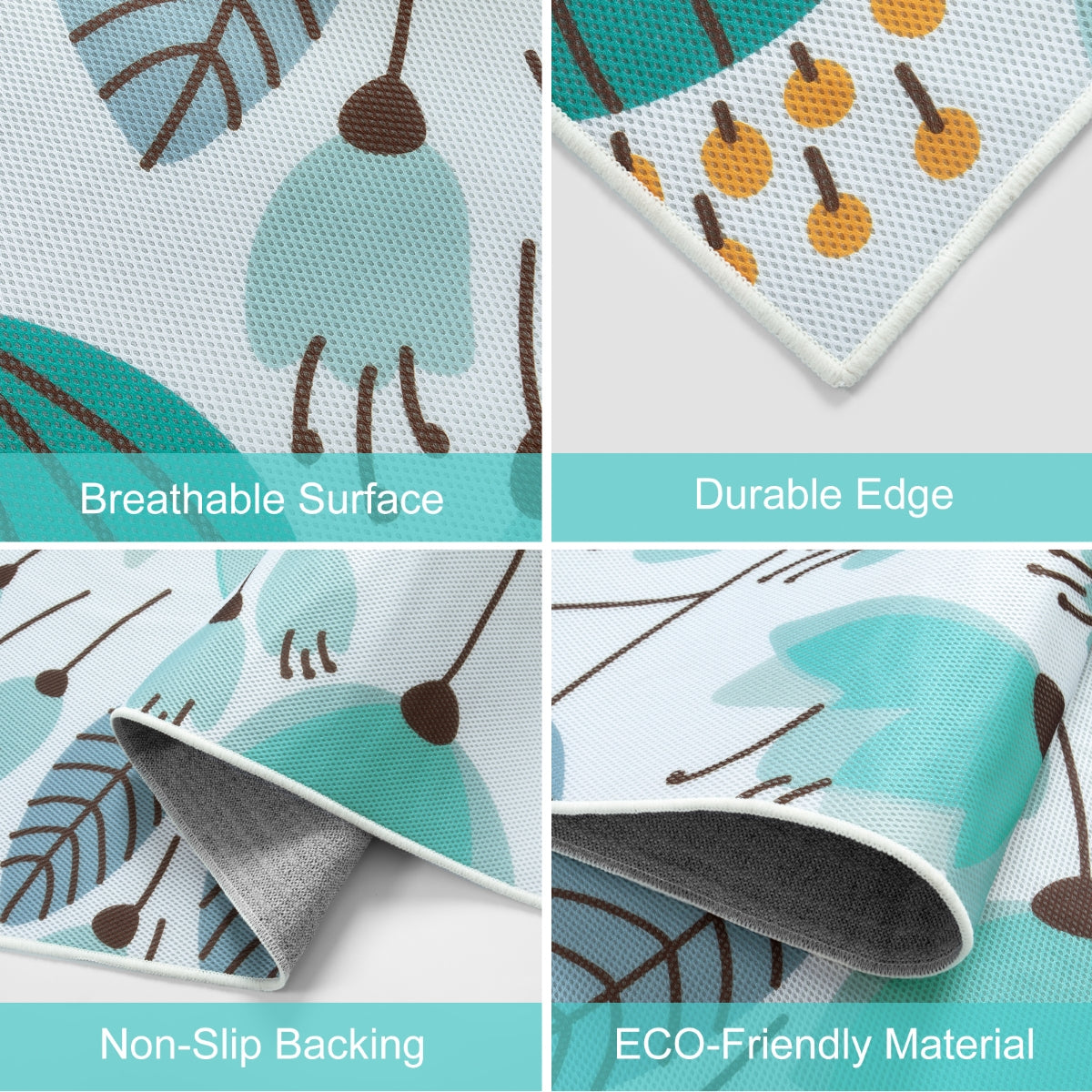 Soleil Washable Floral Blue Indoor Outdoor Rug Outdoor Rugs Lahome