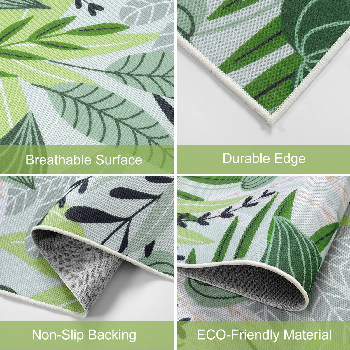 Soleil Washable Floral Green Indoor Outdoor Rug Outdoor Rugs Lahome