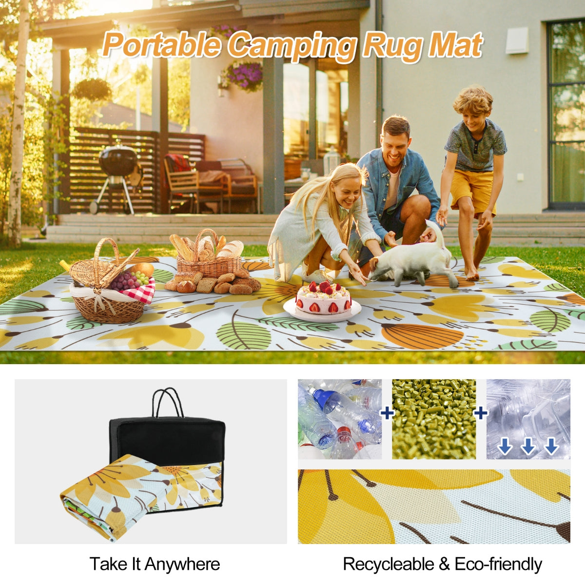 Soleil Washable Floral Yellow Indoor Outdoor Rug Outdoor Rugs Lahome