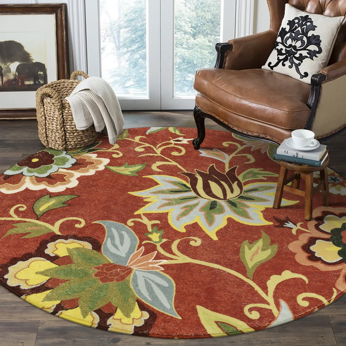 Cloris Paisley Modern Vintage Floral Red/Multi Area Rug