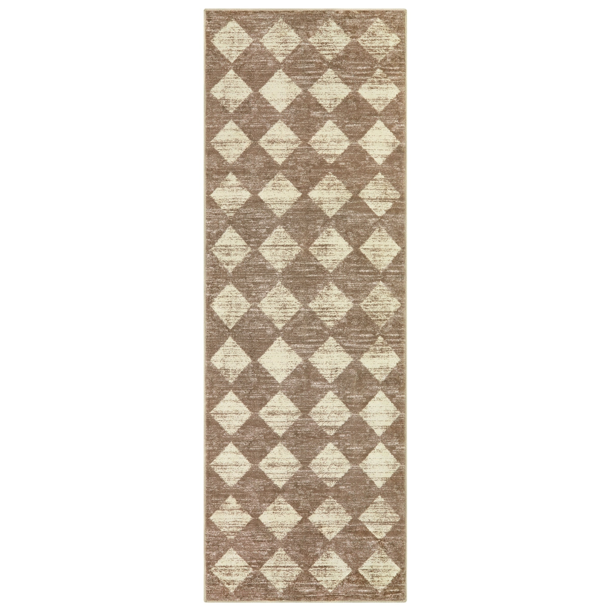 Soft Contemporary Geometric Diamond Checkered Tile Area Rug