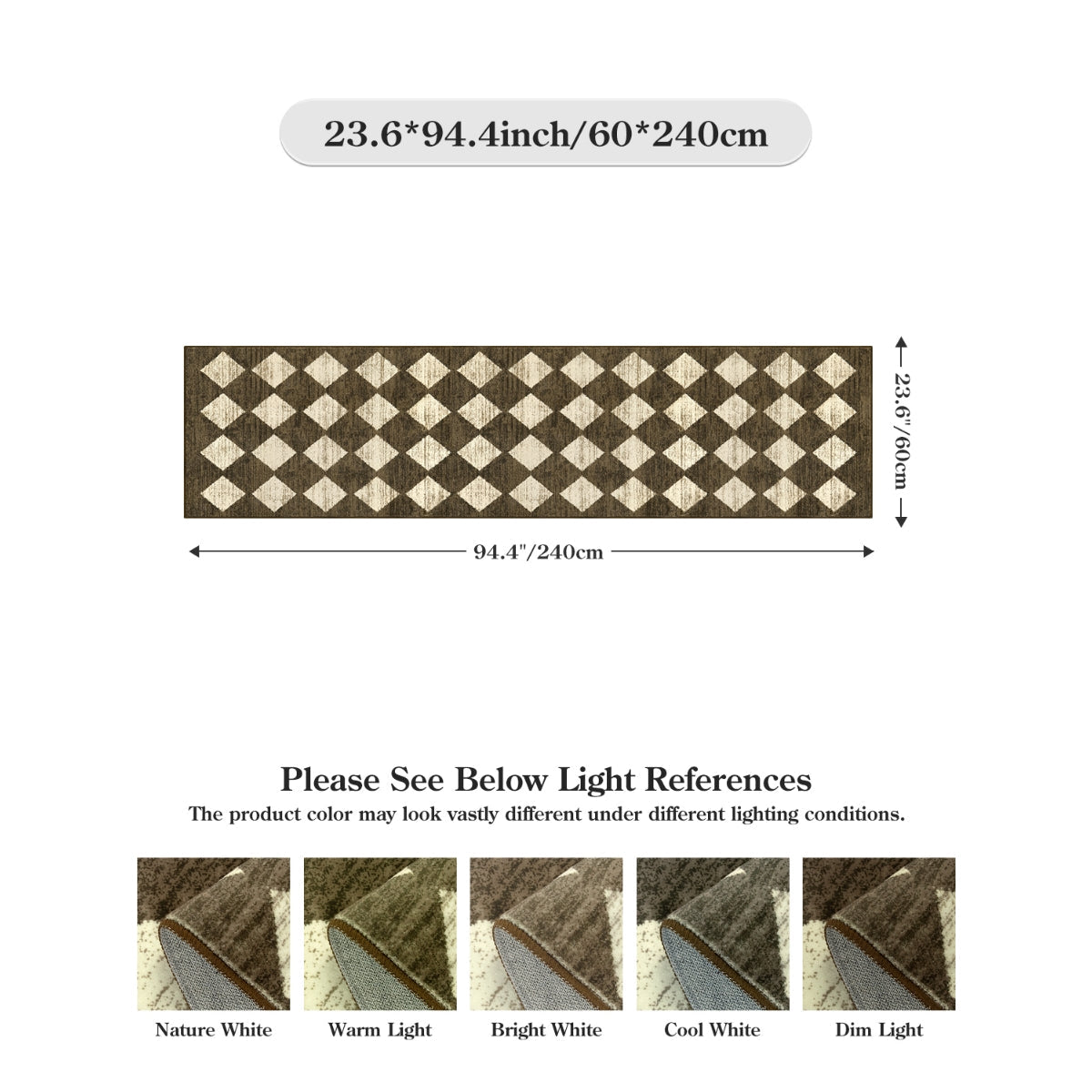 Zelie Washable Soft Modern Geometric Diamond Checkered Brown Rug Clearance Rugs Lahome