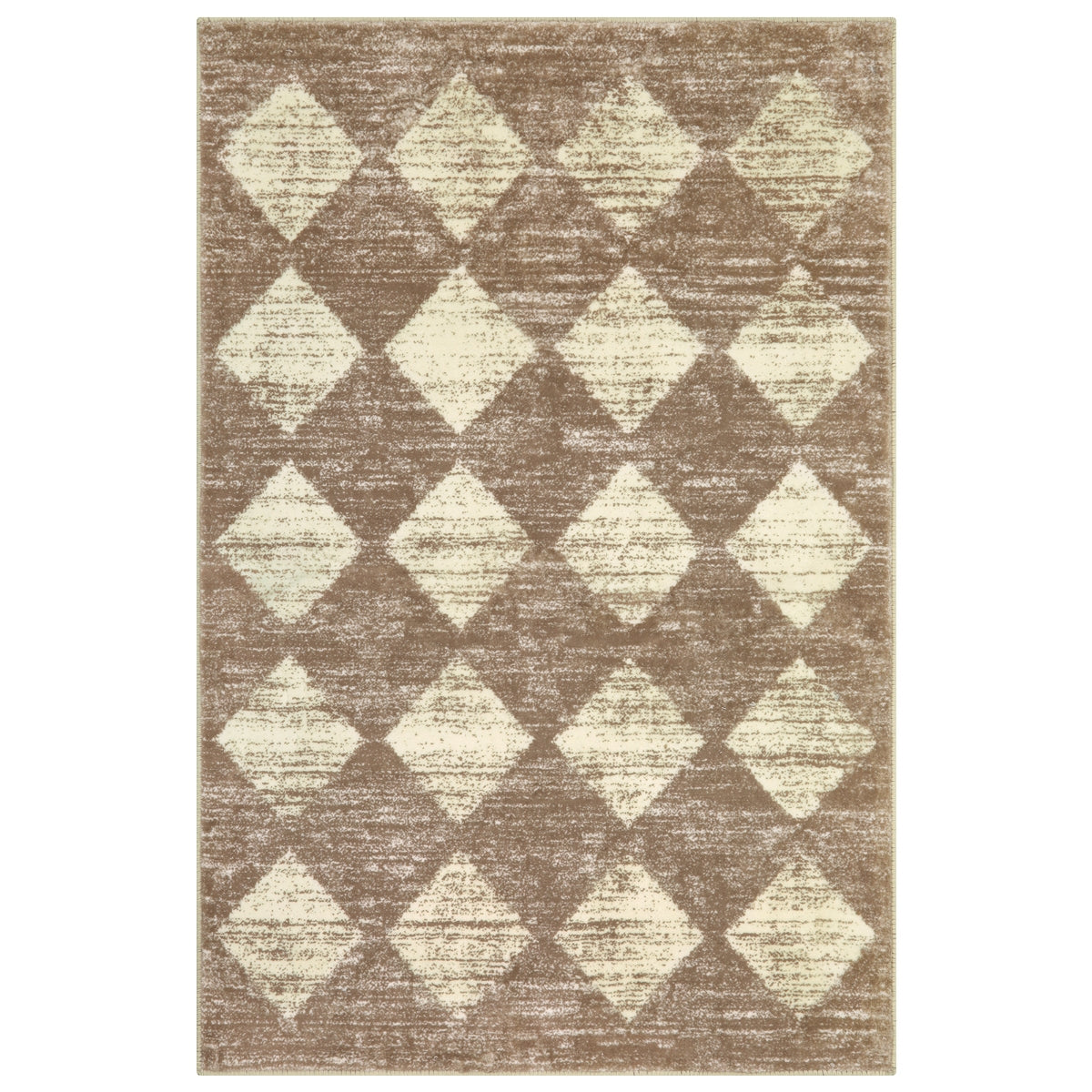 Soft Contemporary Geometric Diamond Checkered Tile Area Rug