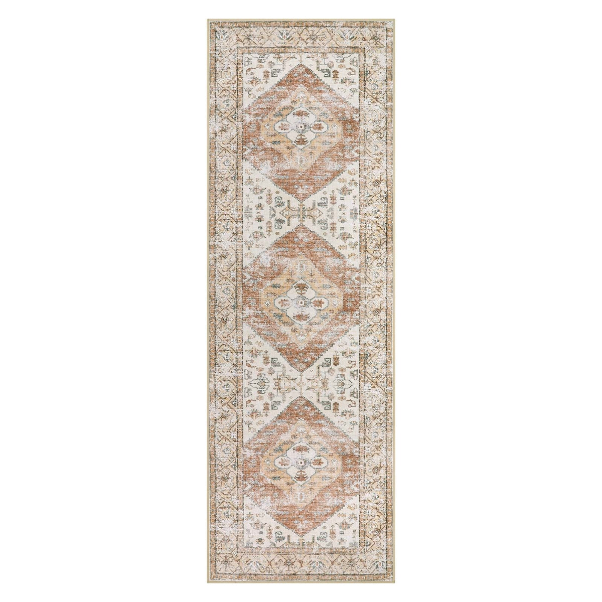 Adelyn Washable Traditional Vintage Distressed Taupe Rug Area Rugs Lahome