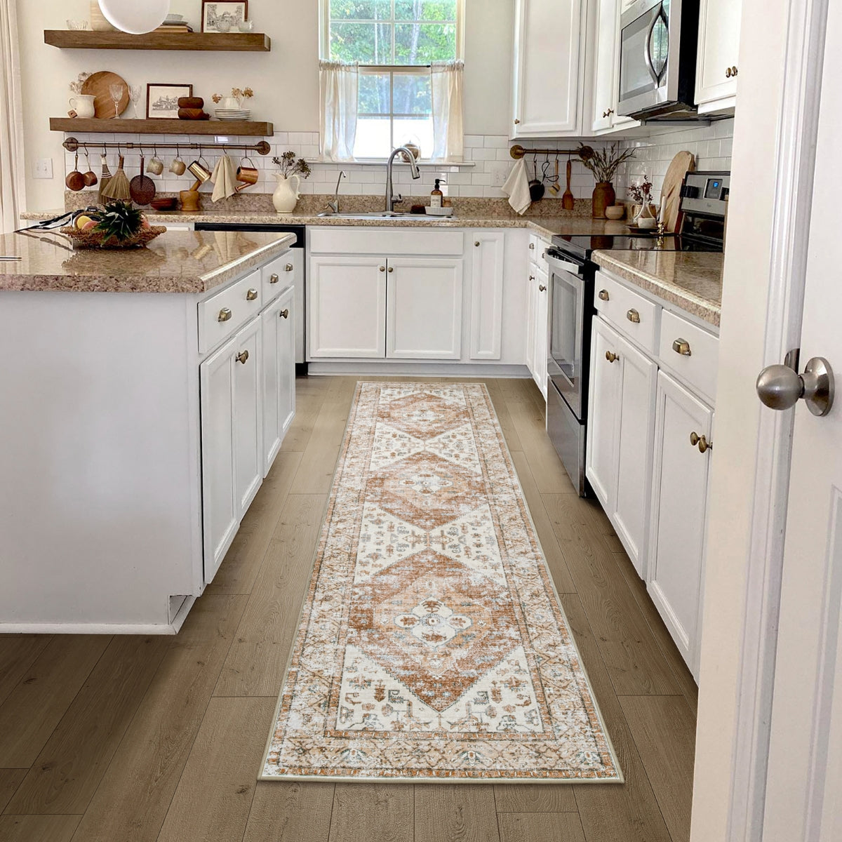 Adelyn Washable Traditional Vintage Distressed Taupe Rug Area Rugs Lahome