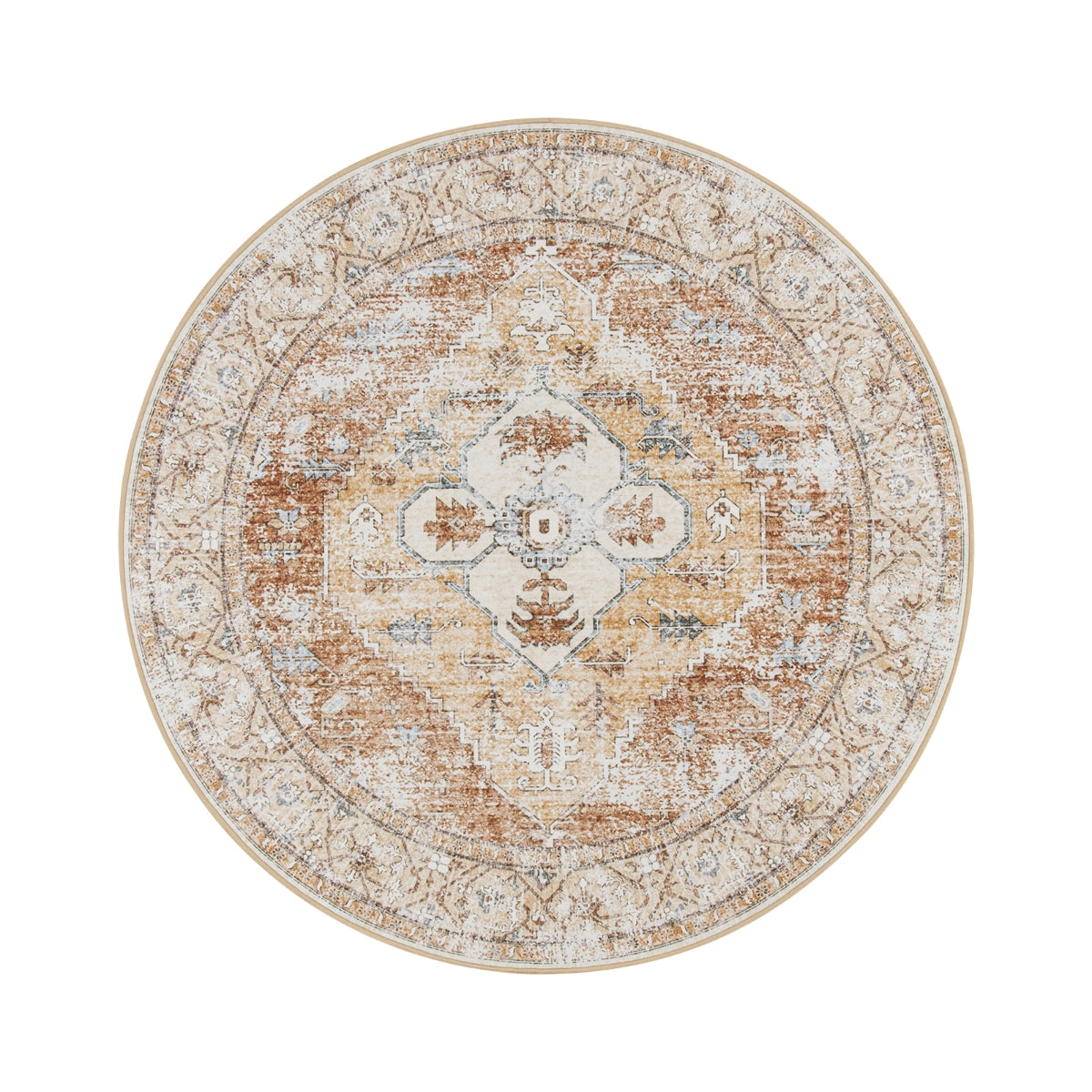 Adelyn Washable Traditional Vintage Distressed Taupe Rug Area Rugs Lahome