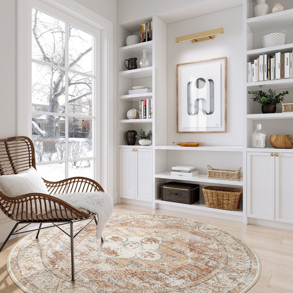 Adelyn Washable Traditional Vintage Distressed Taupe Rug Area Rugs Lahome