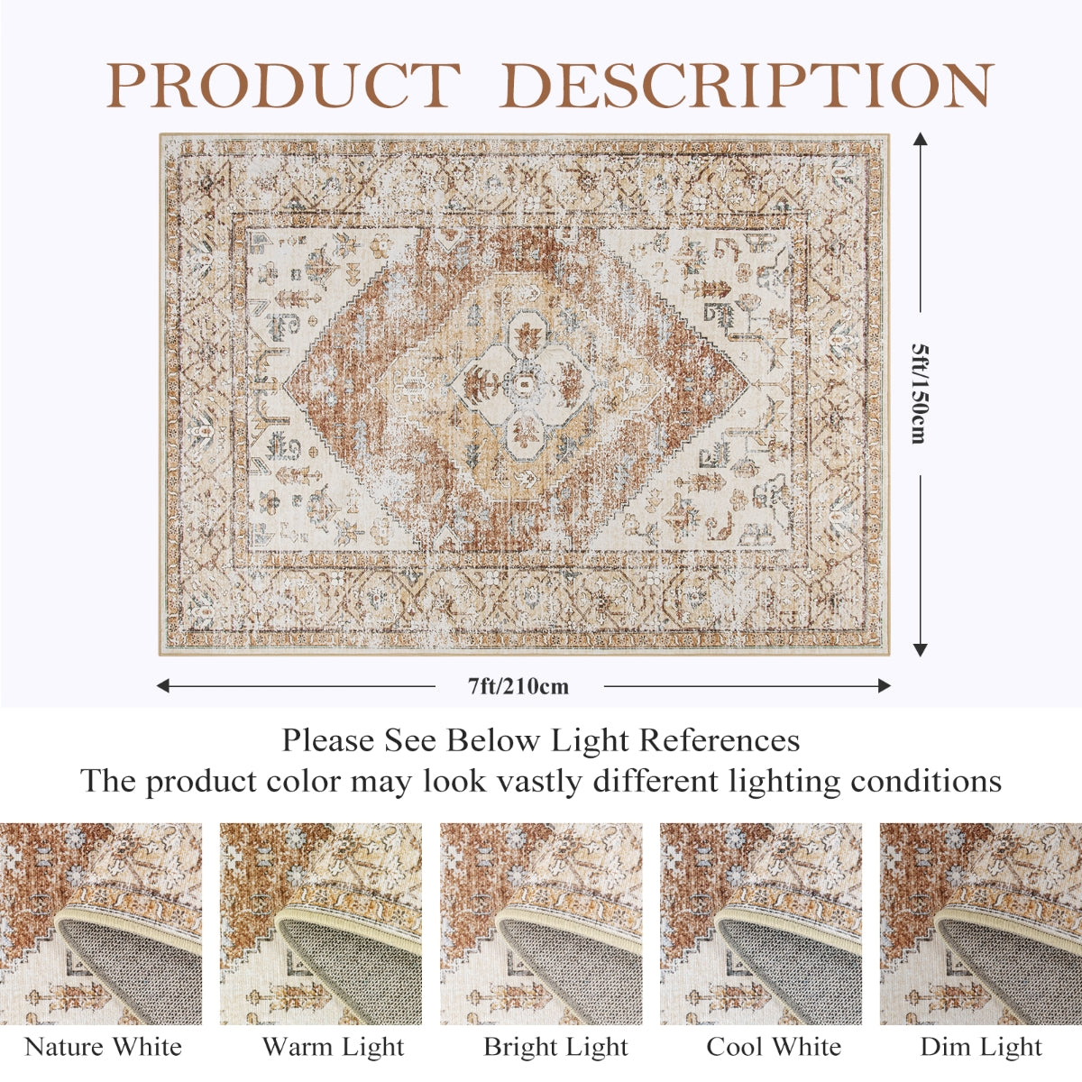 Adelyn Washable Traditional Vintage Distressed Taupe Rug Area Rugs Lahome