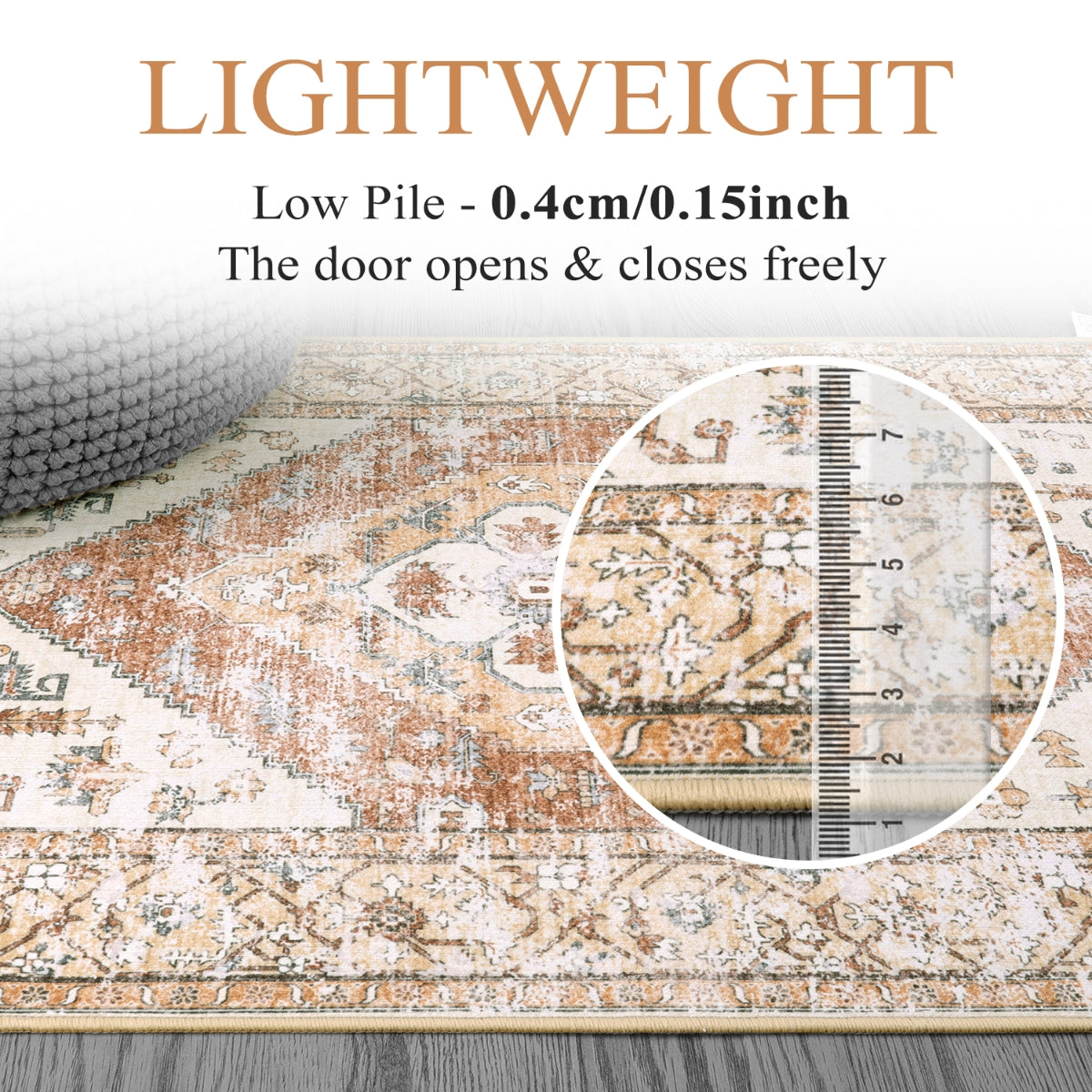 Adelyn Washable Traditional Vintage Distressed Taupe Rug Area Rugs Lahome