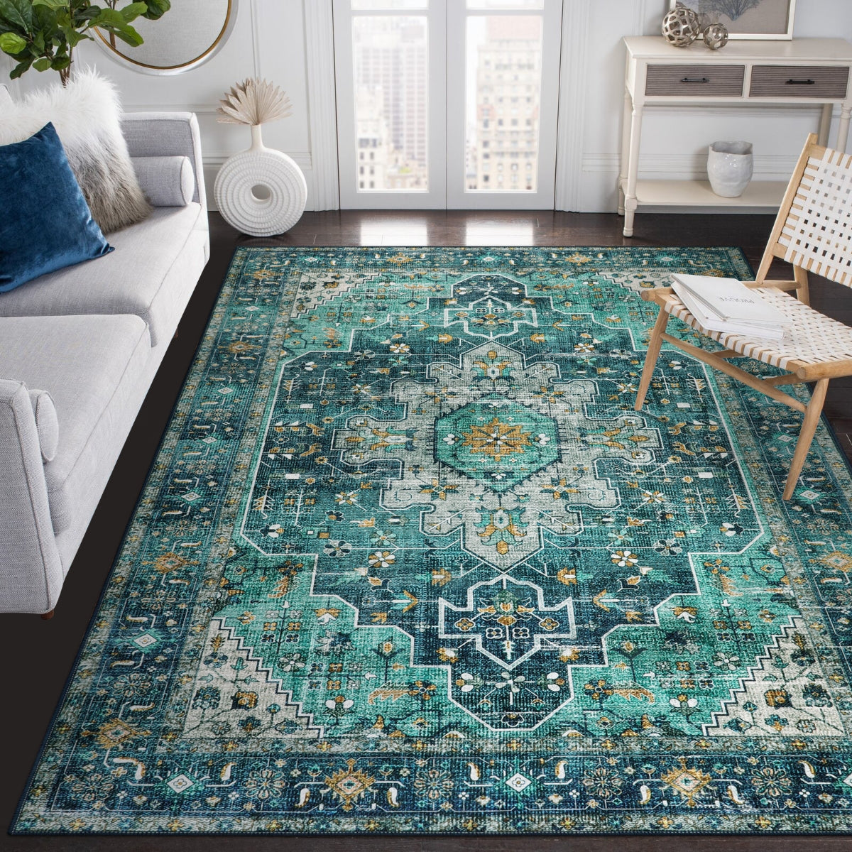 Ultra-Thin Washable Vintage Area Rug