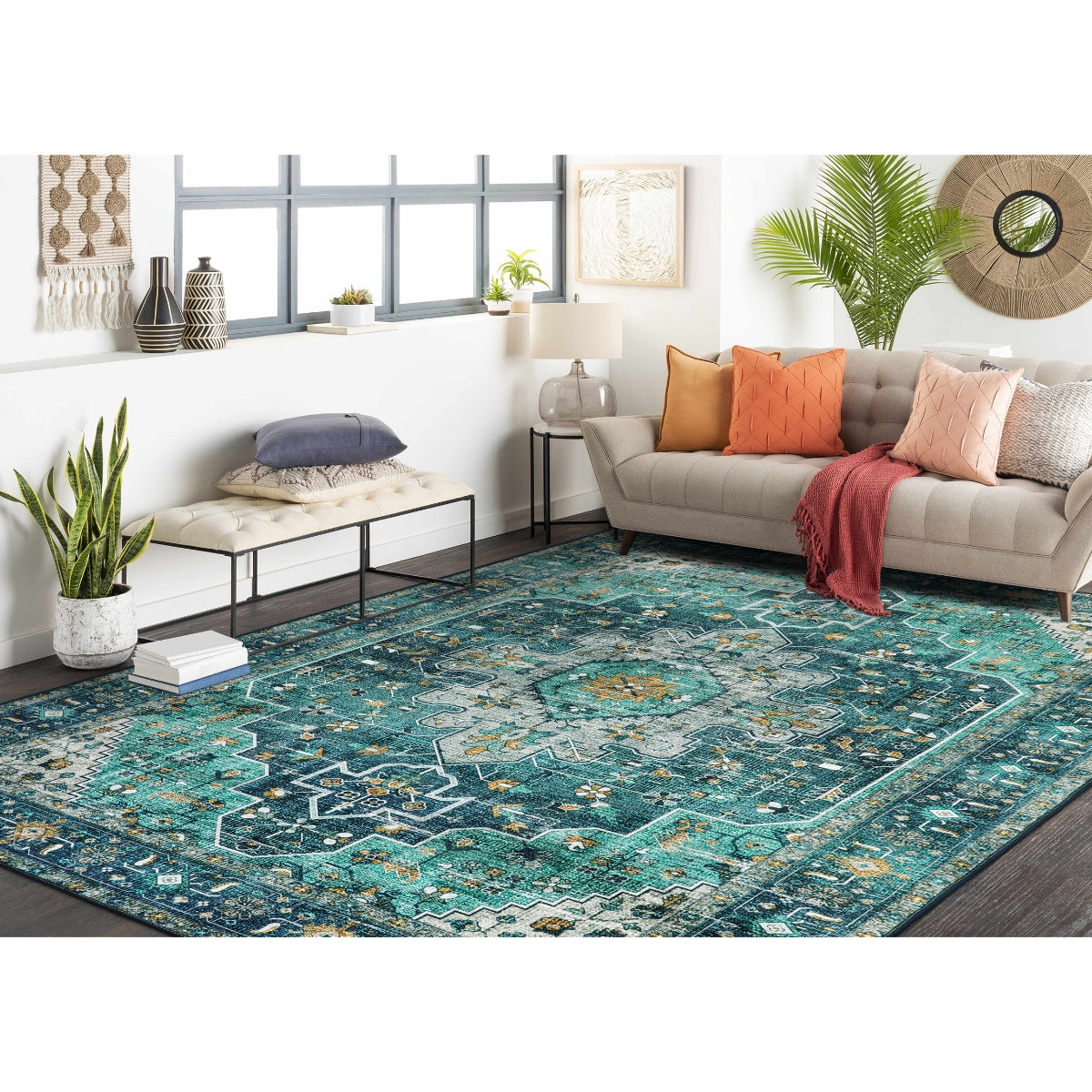 Ultra-Thin Washable Vintage Area Rug