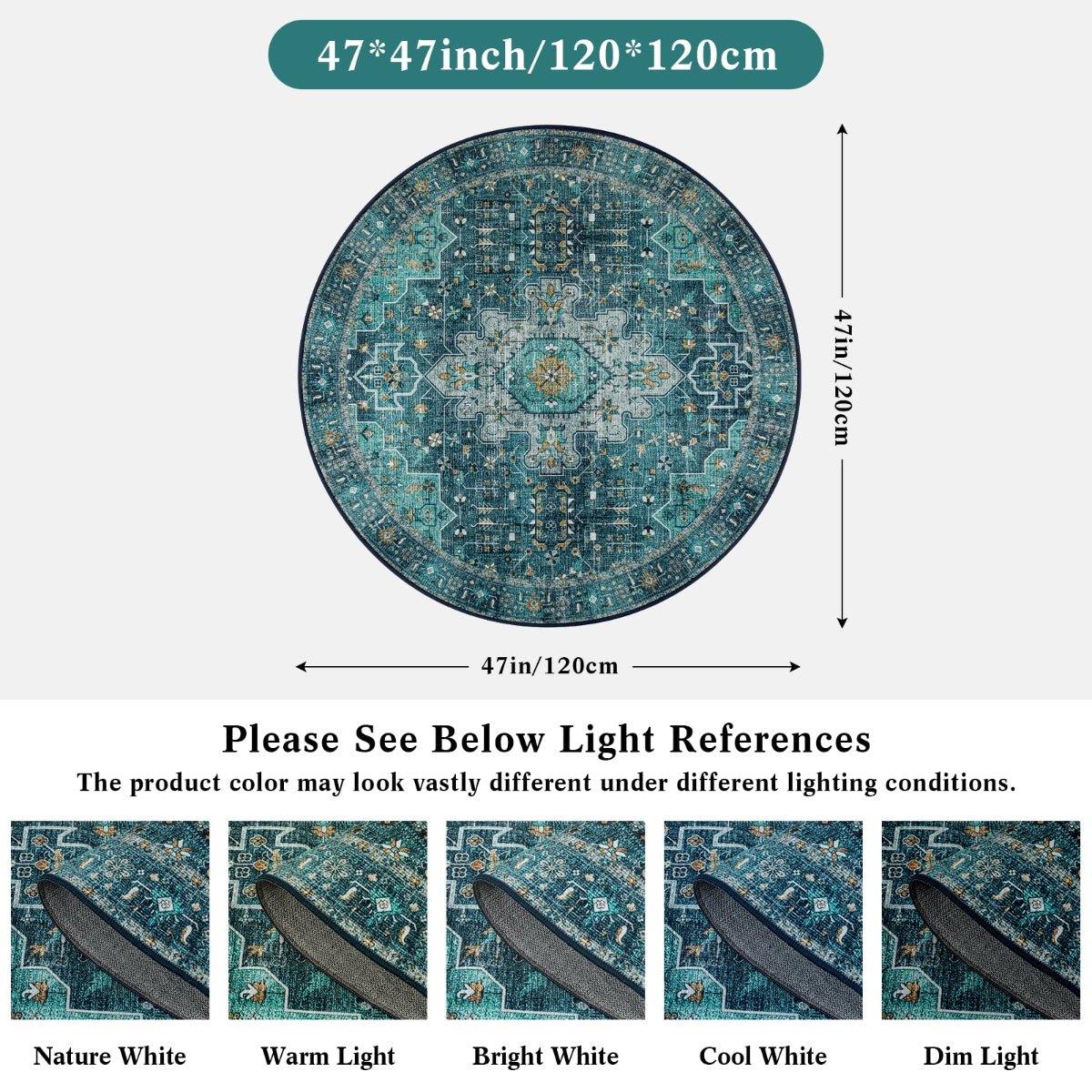 Ultra-Thin Washable Vintage Area Rug