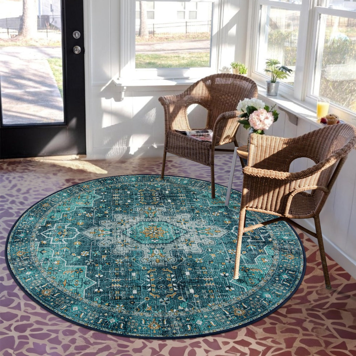 Ultra-Thin Washable Vintage Area Rug