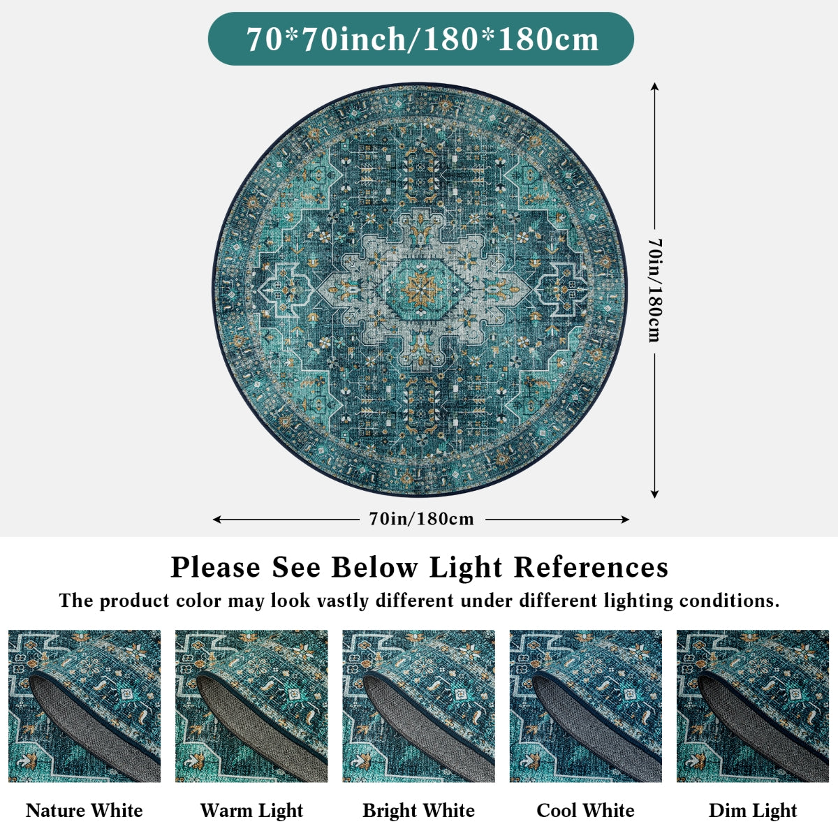 Ultra-Thin Washable Vintage Area Rug