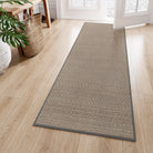 Noe Washable Neutral Farmhouse Kitchen Grey Rug & Runner Area Rugs Lahome 2' x 6'