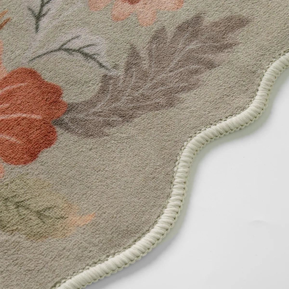 Flore Washable Boho Whimsical Floral Brown 2 Piece Rug Set Rug Set Lahome