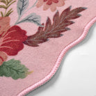 Flore Washable Boho Modern Parisian Floral Scalloped Pink Rug Area Rugs Lahome
