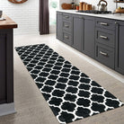 Clearance Meline Washable Classic Moroccan Trellis Black Rug Clearance Rugs Lahome 2' x 7'