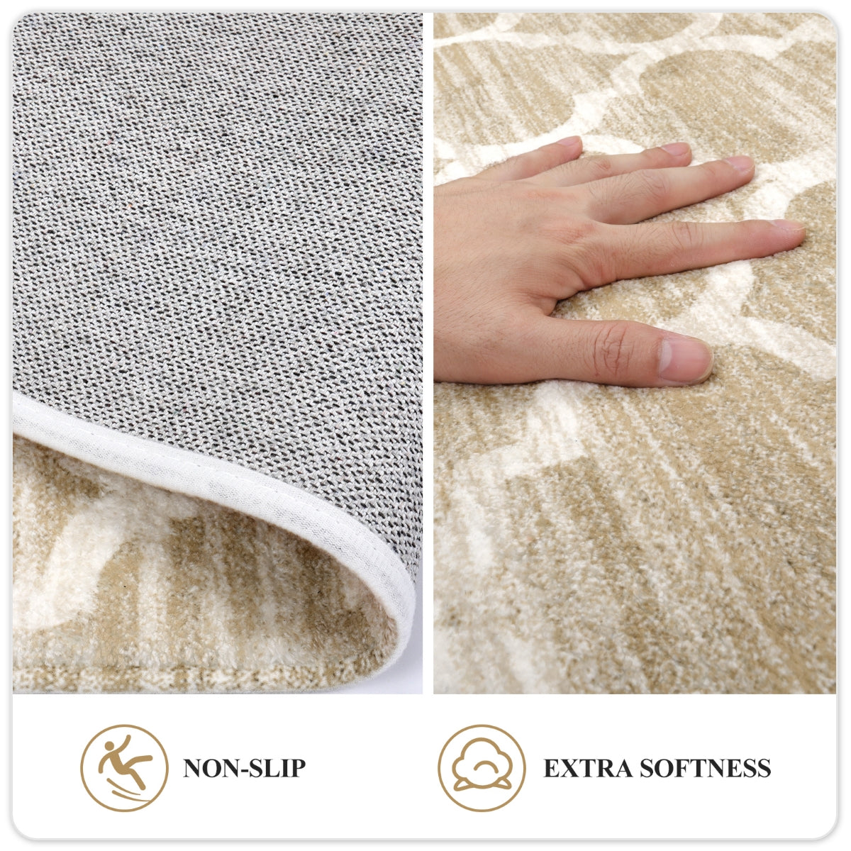 Meline Washable Classic Moroccan Trellis Taupe & Khaki Rug Area Rugs Lahome